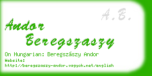 andor beregszaszy business card